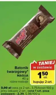 Carrefour Express Batonik z masy twarogowej kawałkami czekolady w polewie kakaowej magija oferta