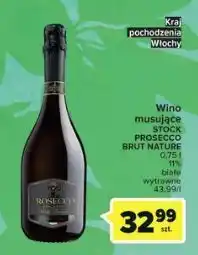 Carrefour Market Wino stock prosecco brut nature oferta