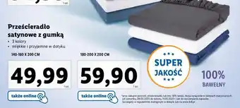 Lidl Prześcieradło satynowe z gumką 140-160 x 200cm oferta