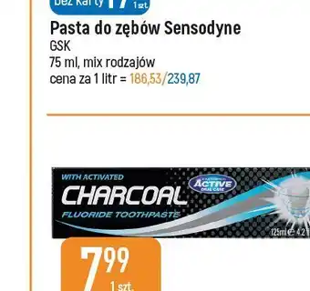 E.Leclerc Pasta do zębów z aktywnym węglem active oral care oferta