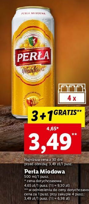 Lidl Piwo perła miodowa oferta