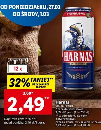 Lidl Piwo harnaś jasne pełne oferta
