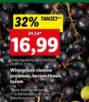 Lidl Winogrona ciemne bezpestkowe oferta