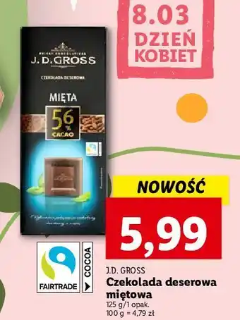 Lidl Czekolada 56% miętowa j.d.gross oferta