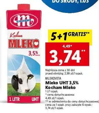 Lidl Mleko 3.5% mlekovita oferta