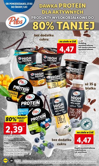 Lidl Jogurt borówkowy pilos protein oferta