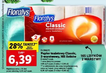 Lidl Papier toaletowy classic floralys oferta