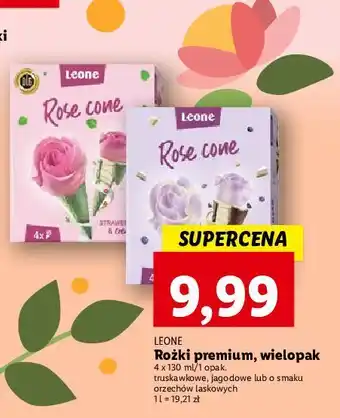 Lidl Lody rose cone truskawkowe leone oferta