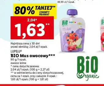 Lidl Mus owoce leśne lupilu bio oferta