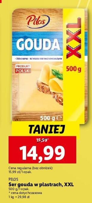 Lidl Ser gouda xxl pilos oferta