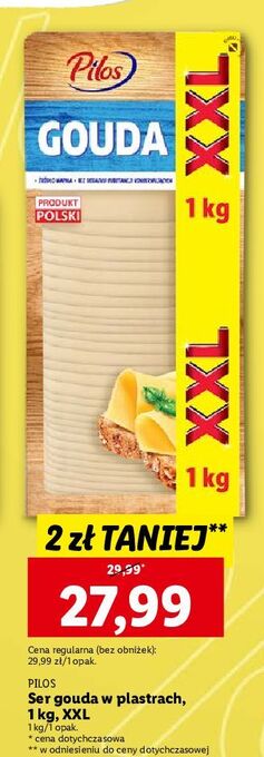 Lidl Ser gouda plastry pilos oferta