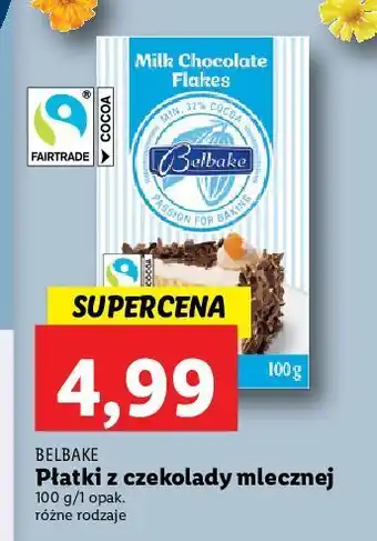 Lidl Płatki czekoladowe mleczne belbake oferta