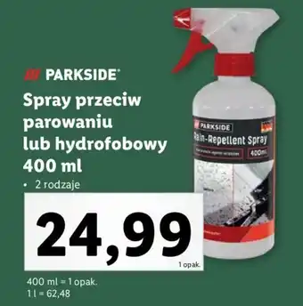 Lidl Parkside Spray przeciw parowaniu lub hydrofobowy 400ml oferta