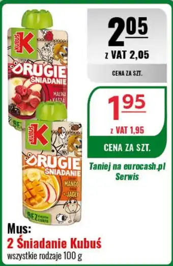 Eurocash Kubuś 2 Śniadanie Mus 100g oferta