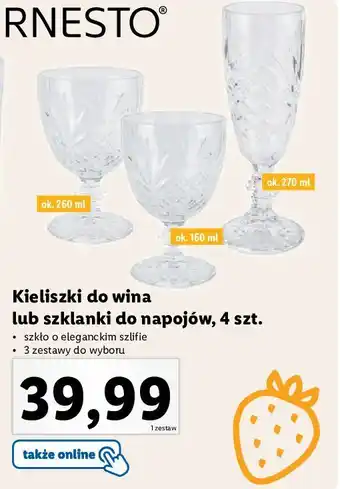 Lidl Kieliszki do wina 160 ml ernesto oferta