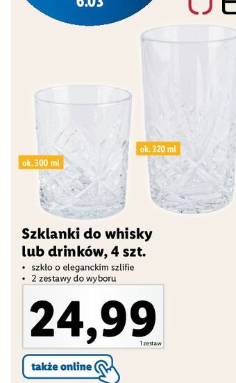 Lidl Szklanki do drinków 320 ml ernesto oferta