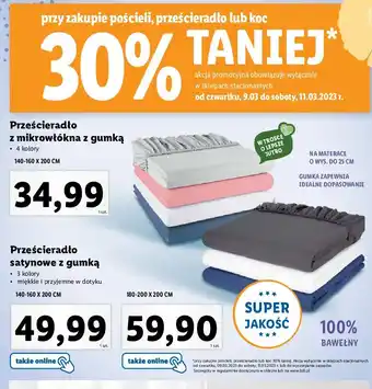 Lidl Prześcieradło satynowe z gumką 180-200 x 200 cm oferta