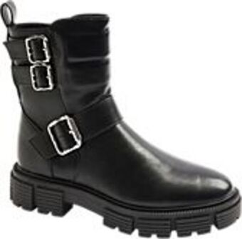 Deichmann Czarne botki damskie typu motocyklówki oferta