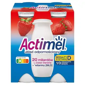 Stokrotka Actimel mleko fermentowane o smaku truskawkowym 400 g (4 x 100 g) oferta