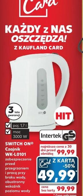 Kaufland Czajnik wk-l0101 switch on oferta