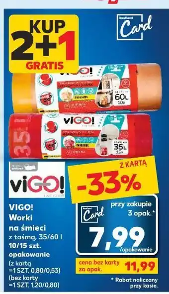 Kaufland Worki do segregacji śmieci 35 l czerwone vigo! oferta