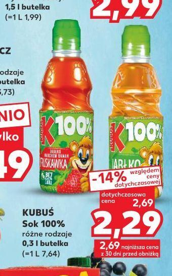 Kaufland Sok jabłkowy kubuś 100% oferta