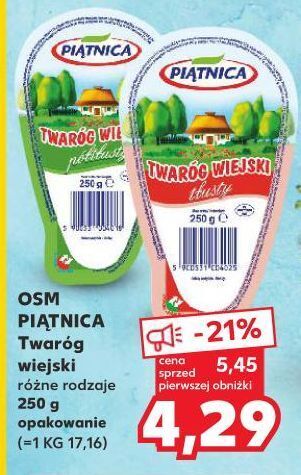 Kaufland Twaróg półtłusty piątnica wiejski oferta