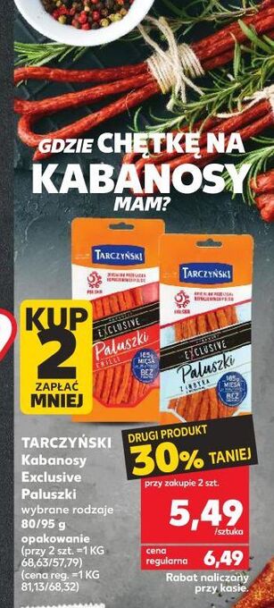 Kaufland Kabanosy z indyka tarczyński exclusive oferta