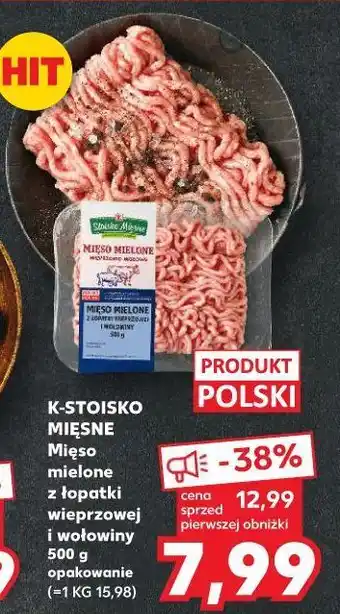 Kaufland Mięso mielone z łopatki wieprzowej i wołowiny stoisko mięsne oferta
