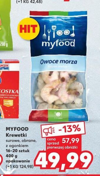 Kaufland Krewetki surowe obrane 16/20 myfood oferta