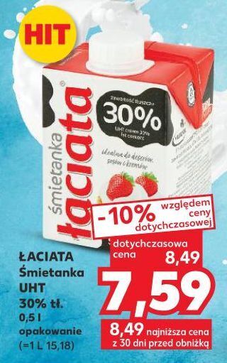 Kaufland Śmietanka 30 % łaciata oferta