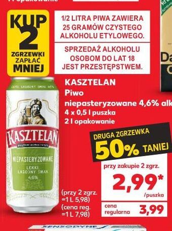 Kaufland Piwo kasztelan niepasteryzowane oferta