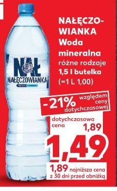 Kaufland Woda niegazowana nałęczowianka oferta