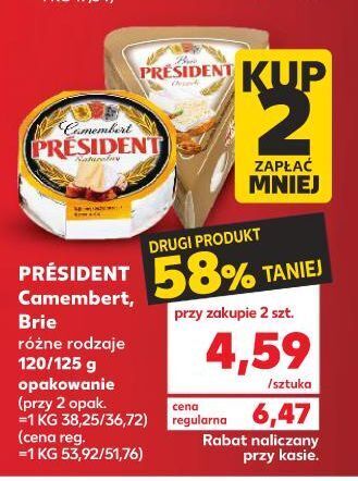 Kaufland Ser brie z orzechami president oferta