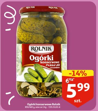 Auchan Ogórki konserwowe rolnik oferta