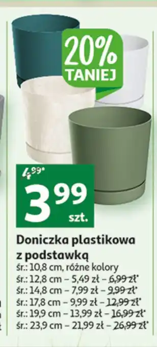 Auchan Doniczka plastikowa z podstawką 14.8 cm oferta