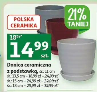 Auchan Doniczka ceramiczna z podstawką 13.5 cm oferta