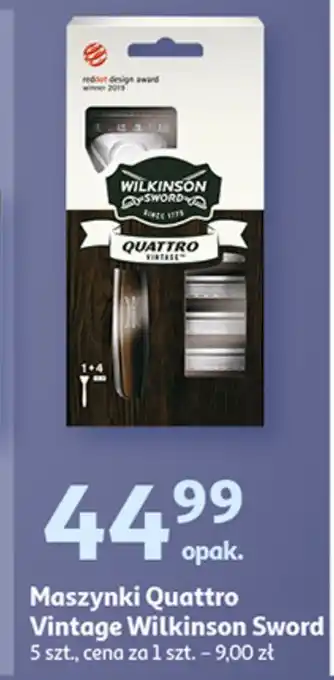 Auchan Maszynka do golenia + 4 wkłady wilkinson quattro titanium vintage oferta