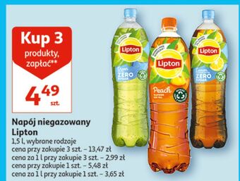 Auchan Herbata mrożona lemon zero sugar lipton ice tea oferta
