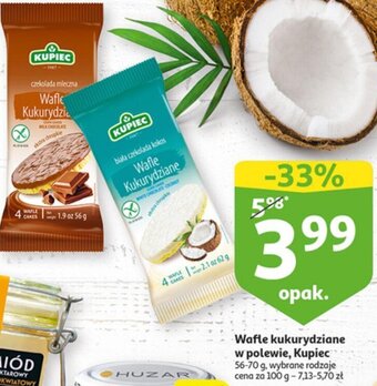 Auchan Kupiec Wafle kukurydziane w polewie 56-70g oferta