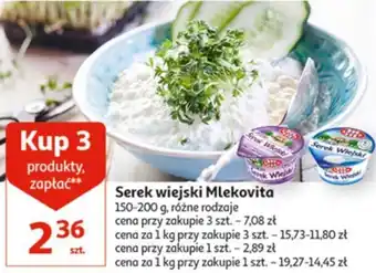Auchan Mlekovita Serek wiejski 150-200g oferta