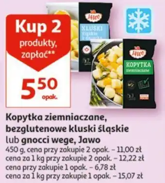Auchan Jawo Koptyka ziemniaczane bezglutenowe kluski śląskie lub gnocci wege 450g oferta