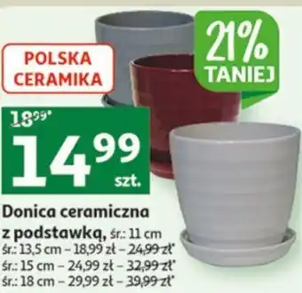 Auchan Donica ceramiczna z podstawką śr. 11cm oferta