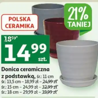 Auchan Donica ceramiczna z podstawką śr. 13,5 oferta