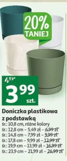 Auchan Doniczka plastikowa z podstawką śr. 12,8 oferta