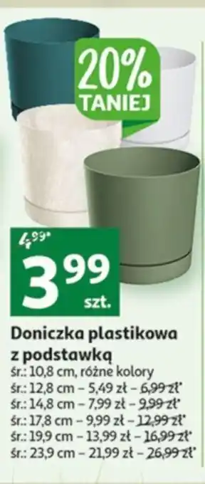 Auchan Doniczka plastikowa z podstawką śr.17,8cm oferta