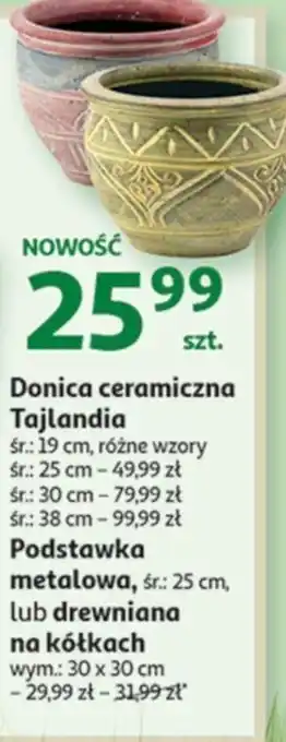 Auchan Donica ceramiczna Tajlandia śr.38cm oferta