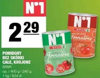 Spar Spar pomidory bez skórki całe, krojone 400g oferta