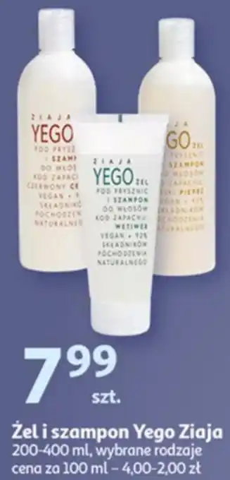 Auchan Ziaja Żel i szampon Yego 200-400ml oferta
