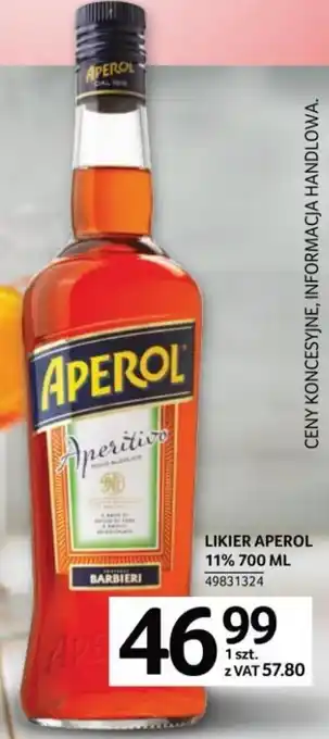 Selgros Likier Aperol 11% 700ml oferta